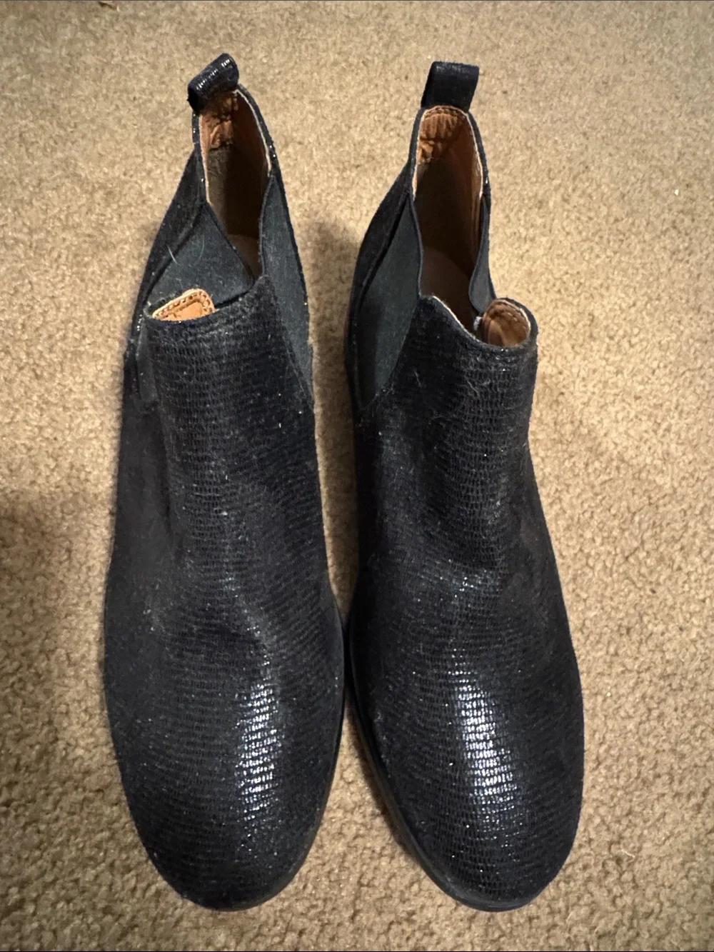 Women’s Black Textured Chelsea Boots -New, no tags/box